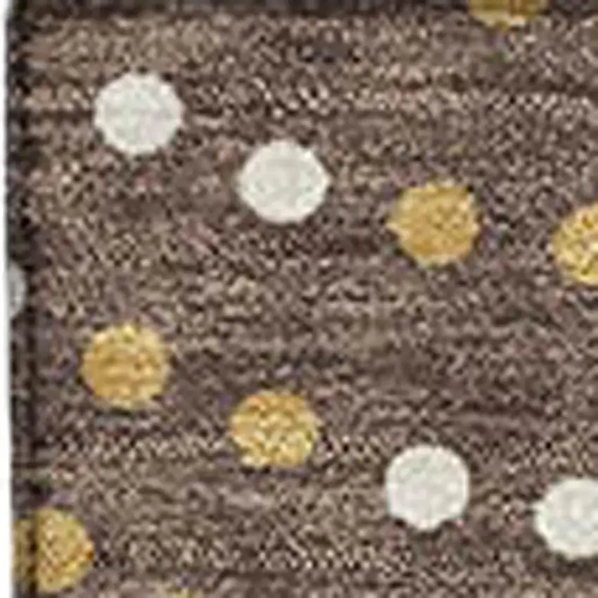 Brown Copper And Ivory Polka Dot Washable Area Rug With UV Protection Photo 3