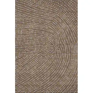 Photo of Brown Copper And Ivory Polka Dot Washable Area Rug With UV Protection