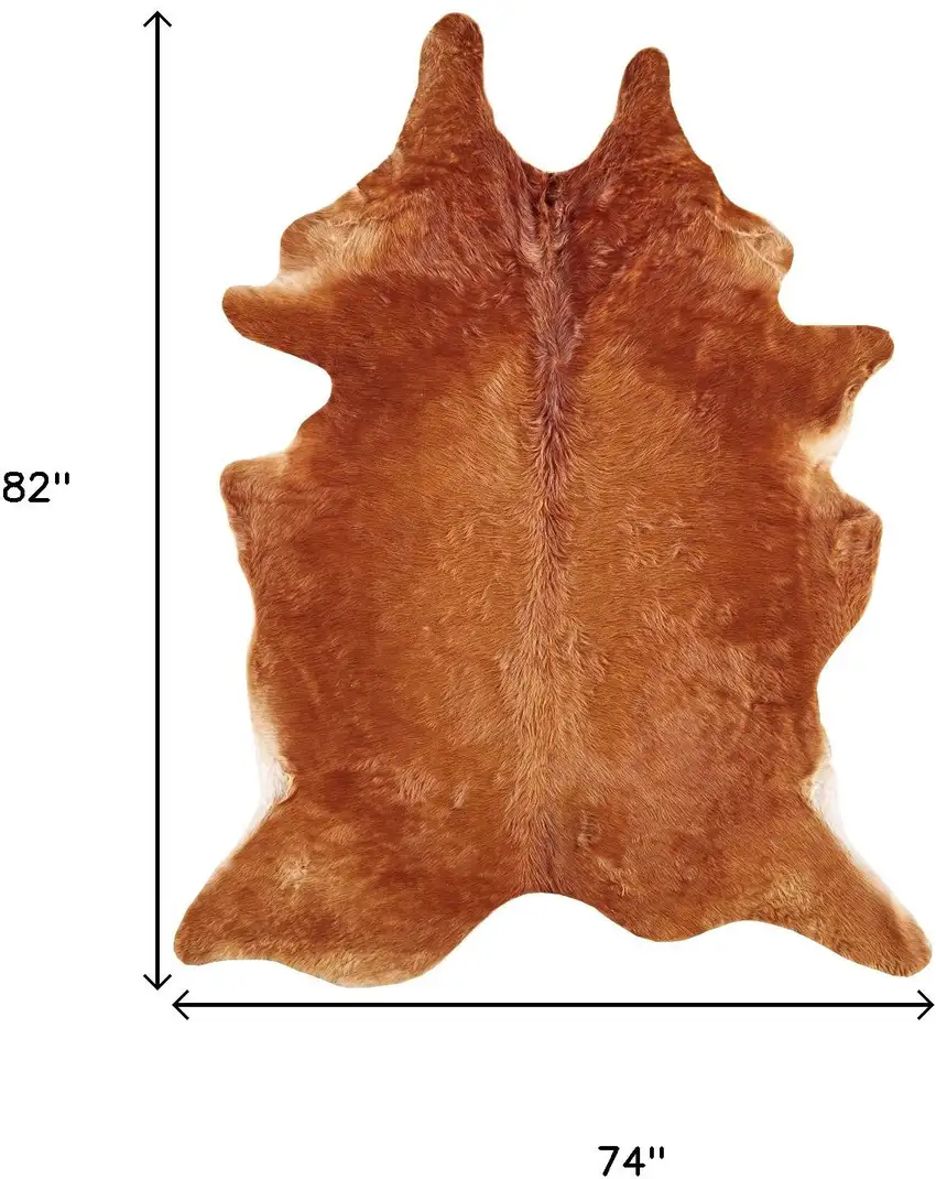 Brown Cowhide Animal Print Power Loom Area Rug Photo 3