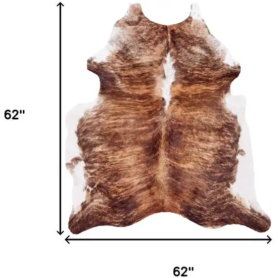 Brown Cowhide Animal Print Power Loom Area Rug Photo 3