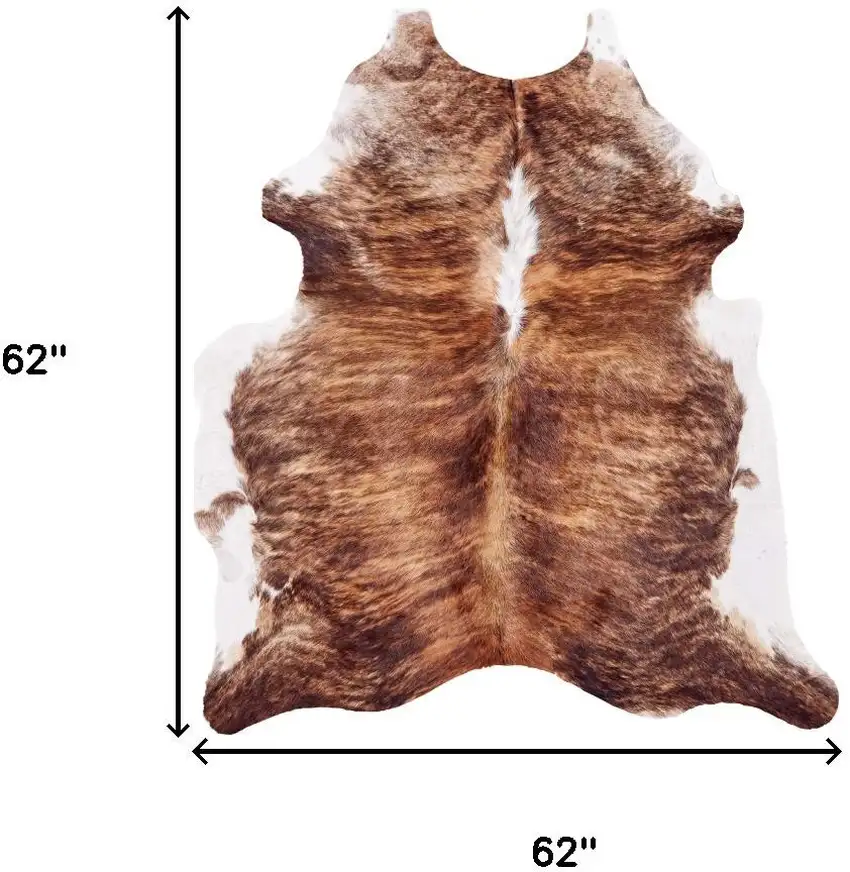 Brown Cowhide Animal Print Power Loom Area Rug Photo 3