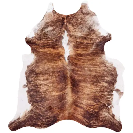 Brown Cowhide Animal Print Power Loom Area Rug Photo 4
