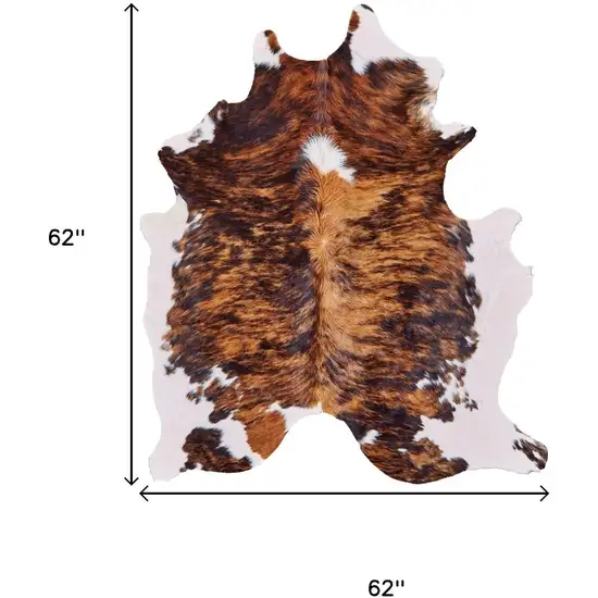Brown Cowhide Animal Print Power Loom Area Rug Photo 3