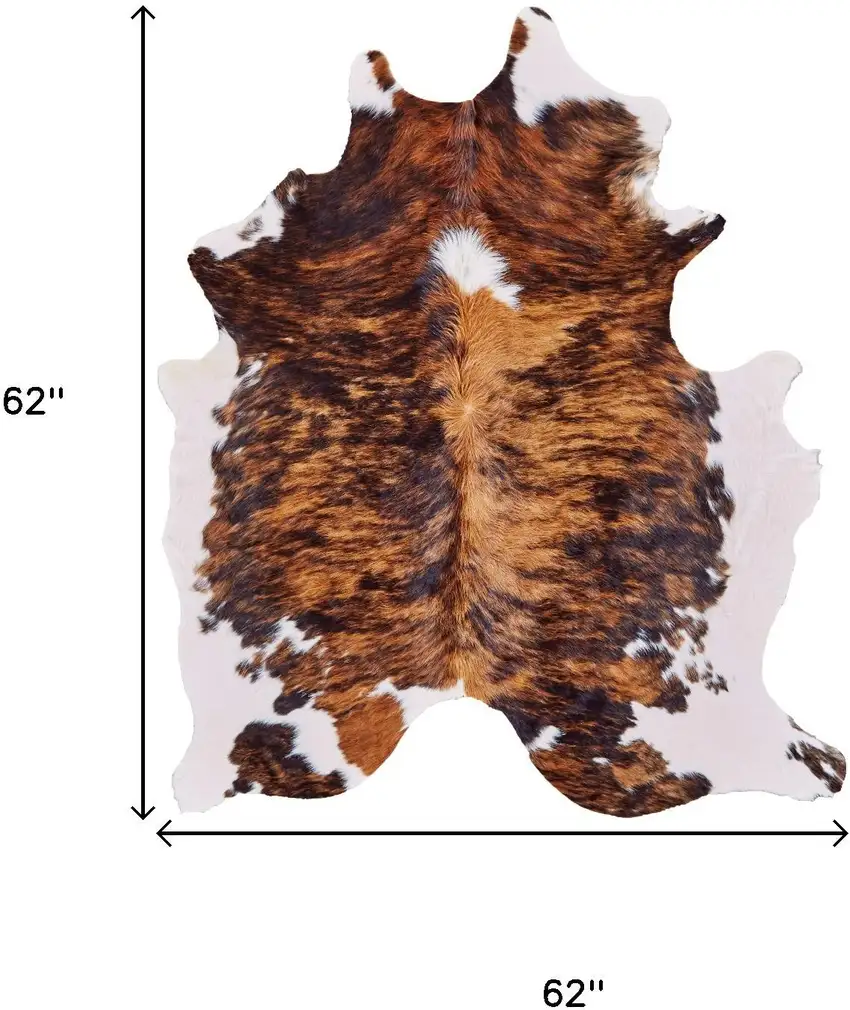 Brown Cowhide Animal Print Power Loom Area Rug Photo 3