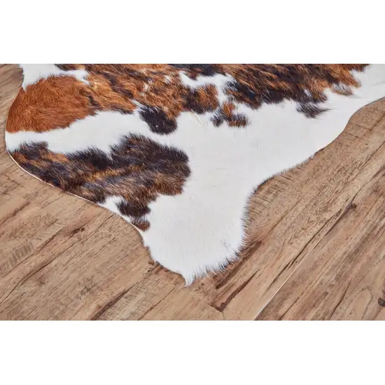 Brown Cowhide Animal Print Power Loom Area Rug Photo 7