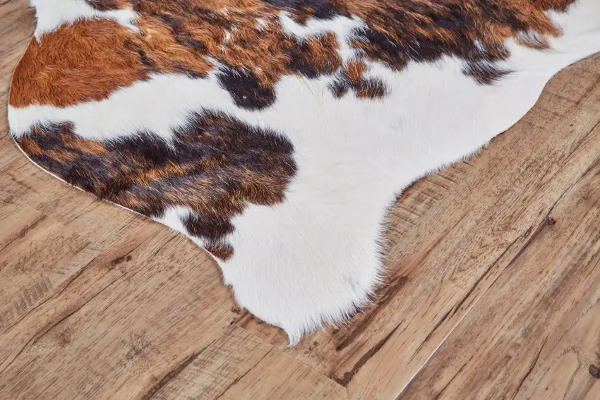 Brown Cowhide Animal Print Power Loom Area Rug Photo 7