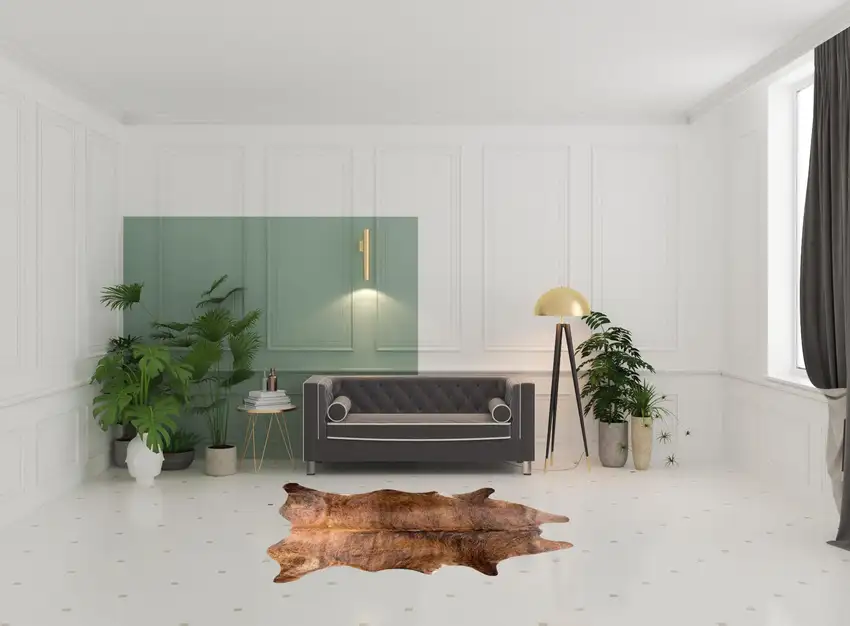 Brown Cowhide Hand Knotted Area Rug Photo 2