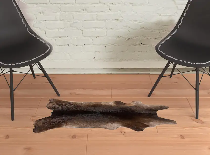 Brown Cowhide Hand Tufted Area Rug Photo 2