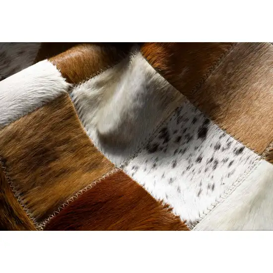 Brown Cowhide Patchwork Area Rug Photo 4