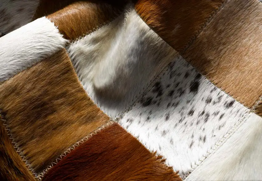 Brown Cowhide Patchwork Area Rug Photo 4