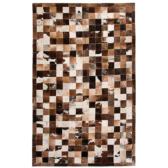 Brown Cowhide Patchwork Area Rug Photo 2
