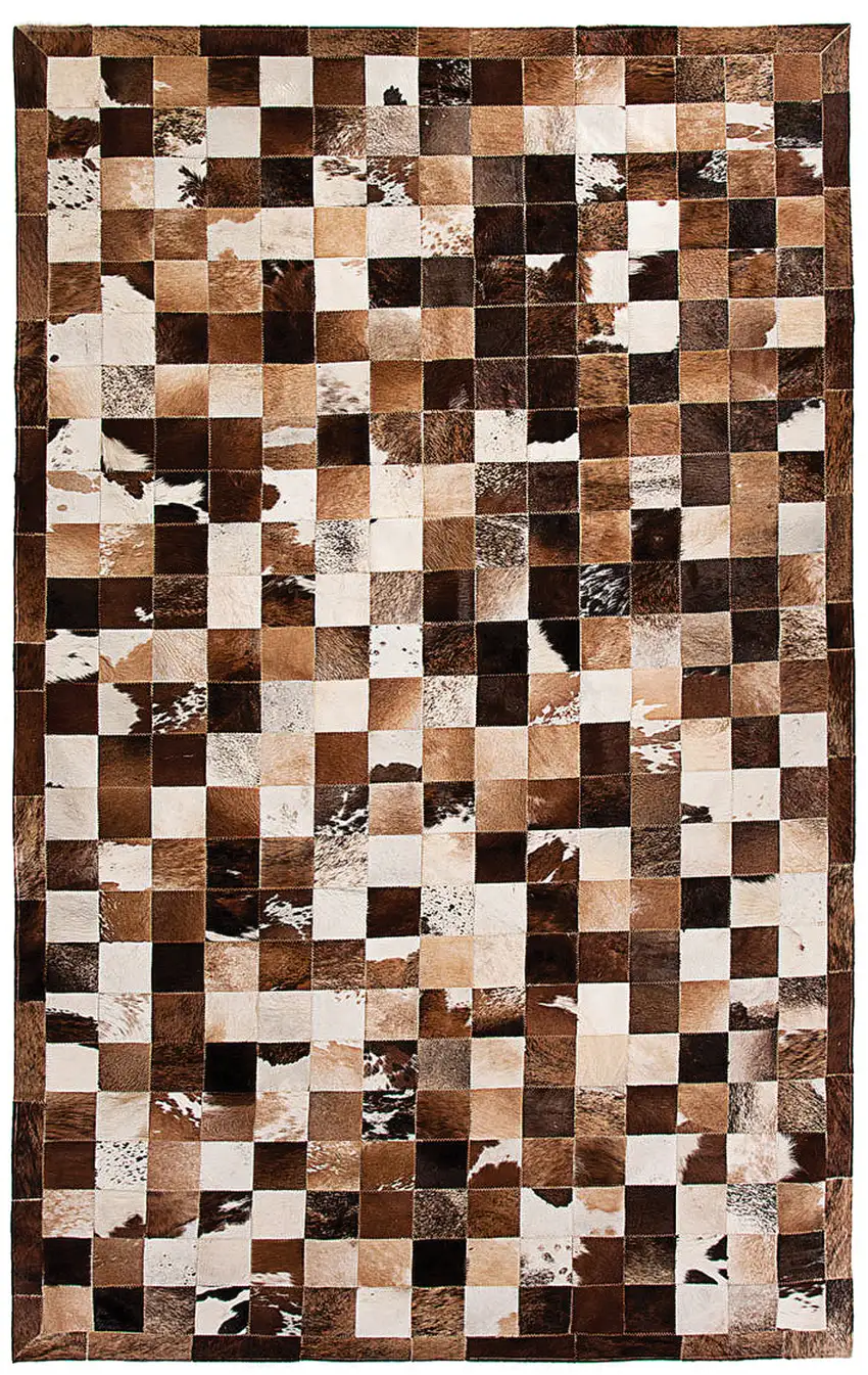 Brown Cowhide Patchwork Area Rug Photo 2