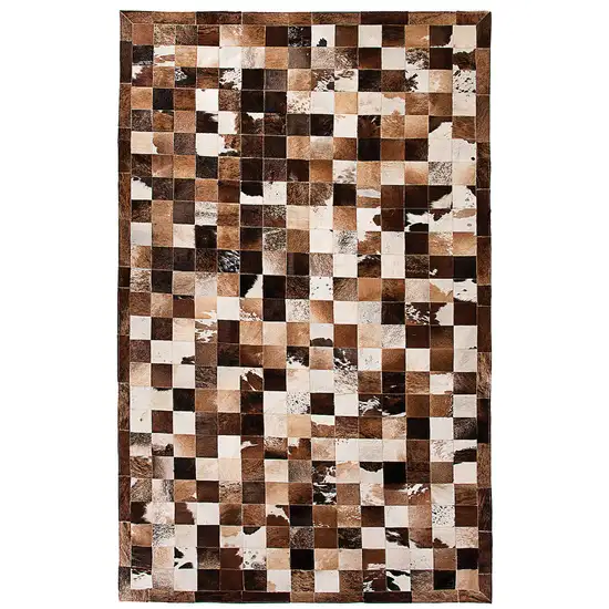 Brown Cowhide Patchwork Area Rug Photo 3