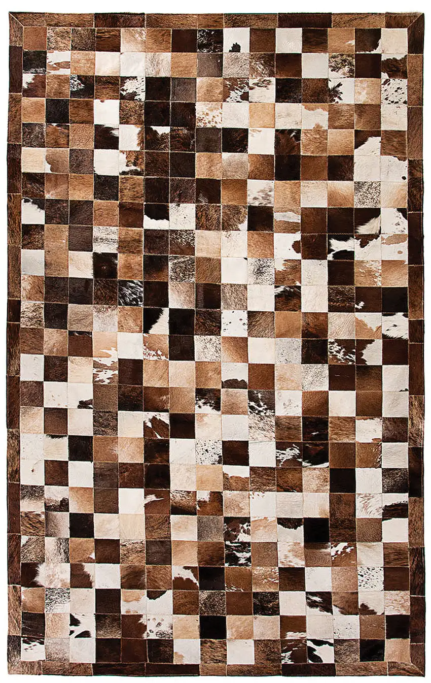 Brown Cowhide Patchwork Area Rug Photo 3