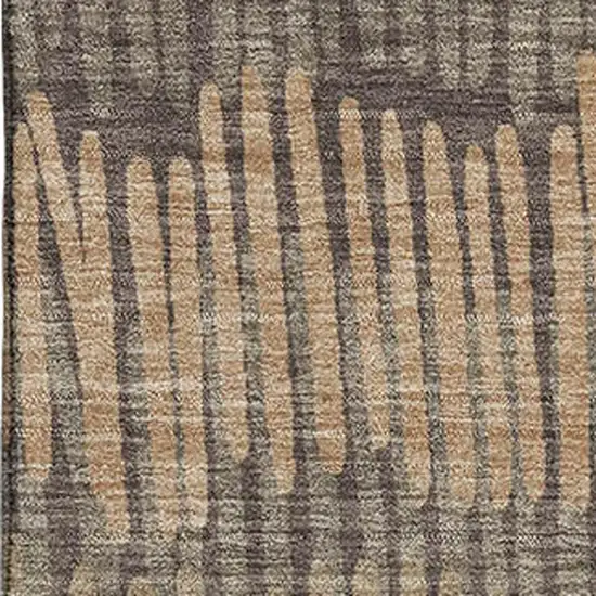 Brown Cream And Ivory Striped Washable Area Rug With UV Protection Photo 4