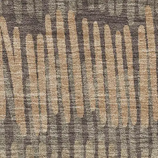 Brown Cream And Ivory Striped Washable Area Rug With UV Protection Photo 4