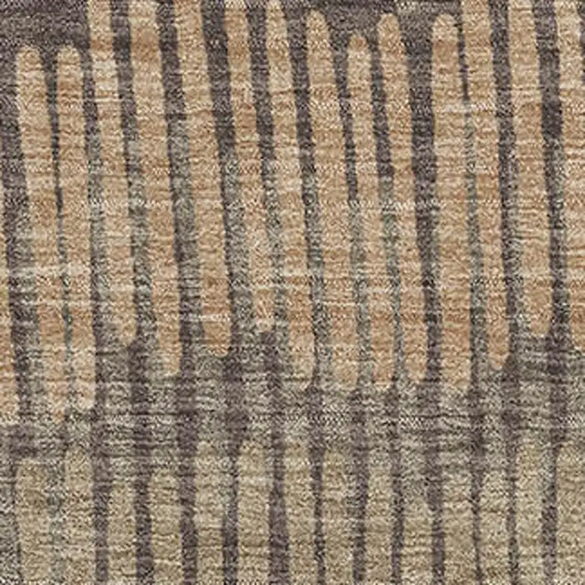 Brown Cream And Ivory Striped Washable Area Rug With UV Protection Photo 7