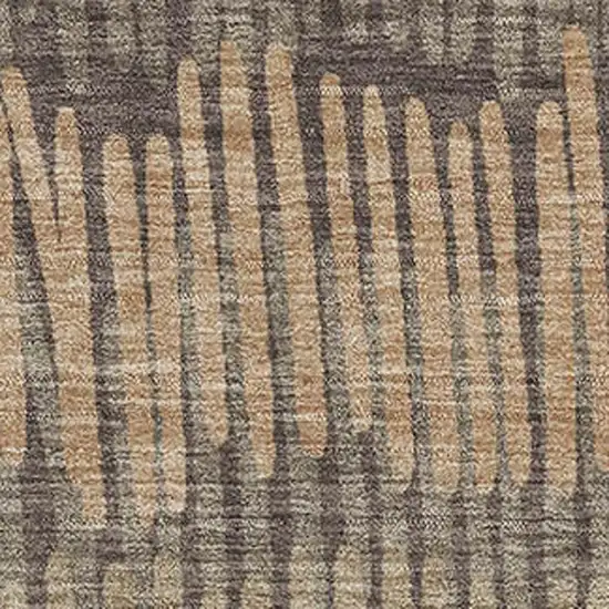 Brown Cream And Ivory Striped Washable Area Rug With UV Protection Photo 3