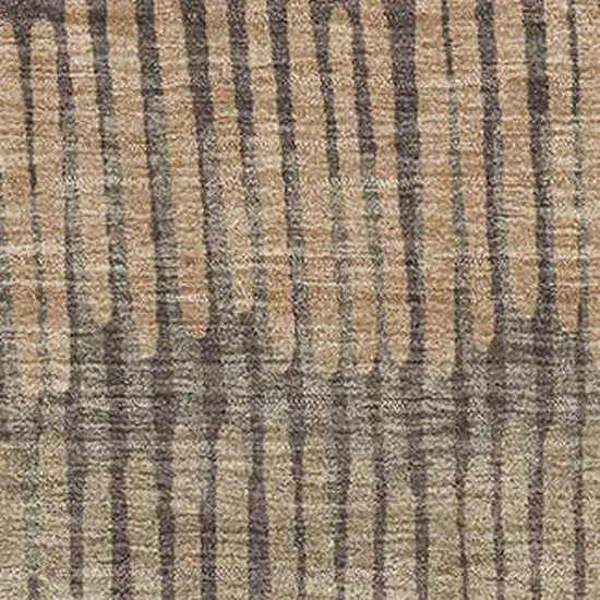 Brown Cream And Ivory Striped Washable Area Rug With UV Protection Photo 3