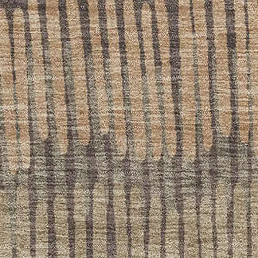 Brown Cream And Ivory Striped Washable Area Rug With UV Protection Photo 3