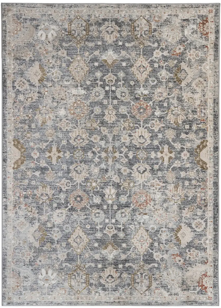 Brown Dark Gray And Ivory Medallion Area Rug Photo 3