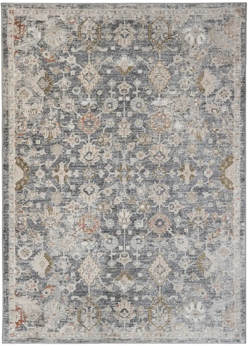 Brown Dark Gray And Ivory Medallion Area Rug Photo 2