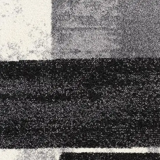 Gray Black and Brown Abstract Geometric Area Rug Photo 4