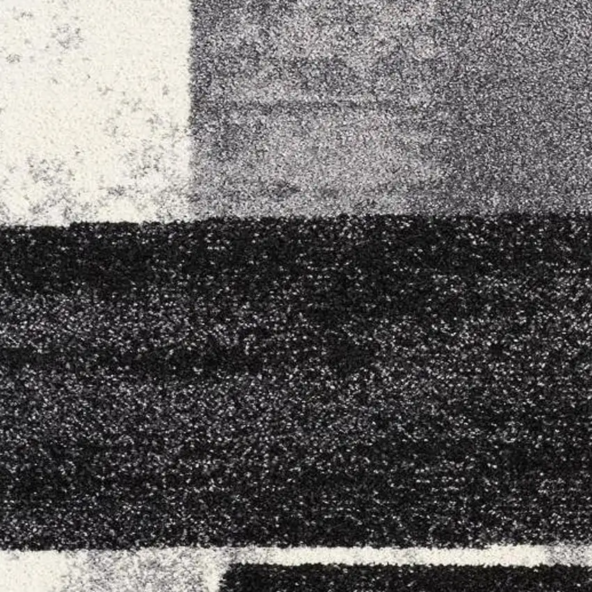 Gray Black and Brown Abstract Geometric Area Rug Photo 4