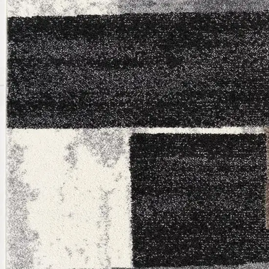 Gray Black and Brown Abstract Geometric Area Rug Photo 4