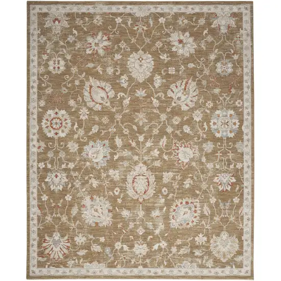 Brown Floral Distressed Area Rug Photo 6