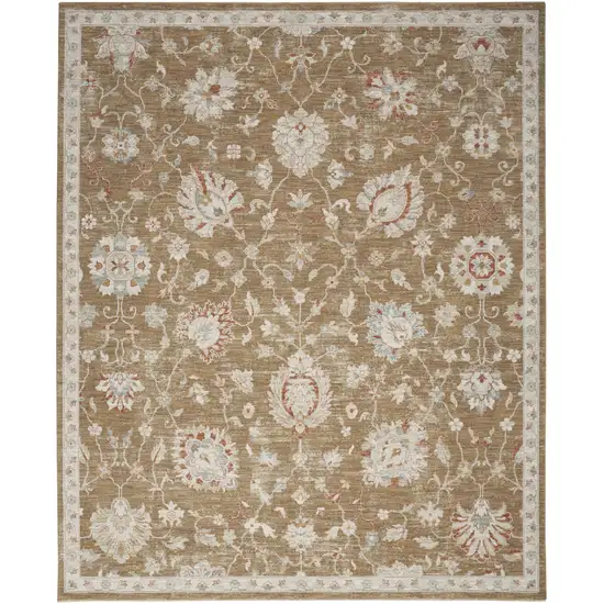 Brown Floral Distressed Area Rug Photo 9