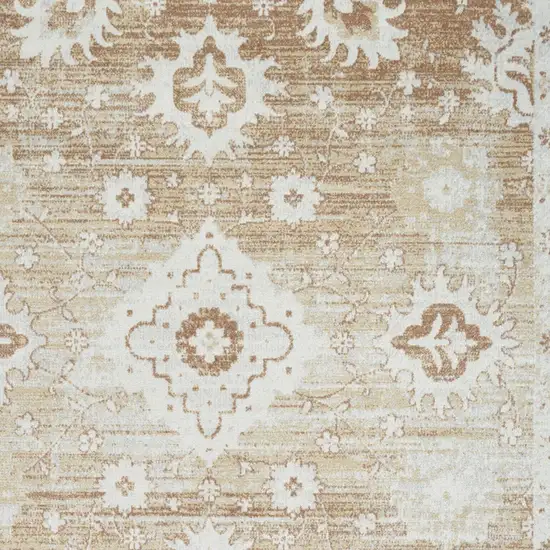Brown Floral Distressed Area Rug Photo 8