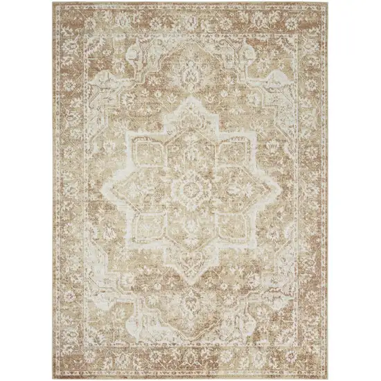 Brown Floral Distressed Area Rug Photo 7