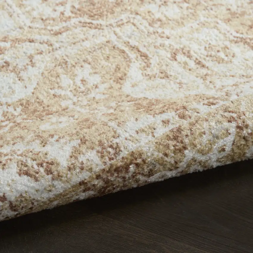 Brown Floral Distressed Area Rug Photo 9