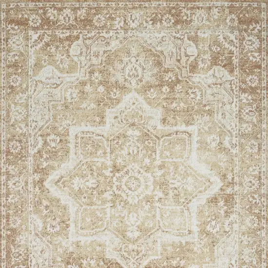 Brown Floral Distressed Area Rug Photo 9
