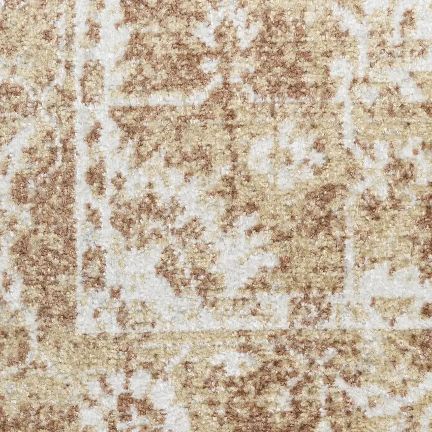 Brown Floral Distressed Area Rug Photo 2