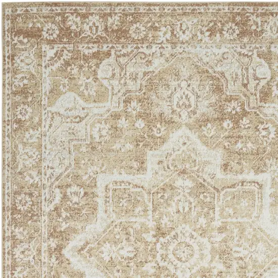 Brown Floral Distressed Area Rug Photo 8