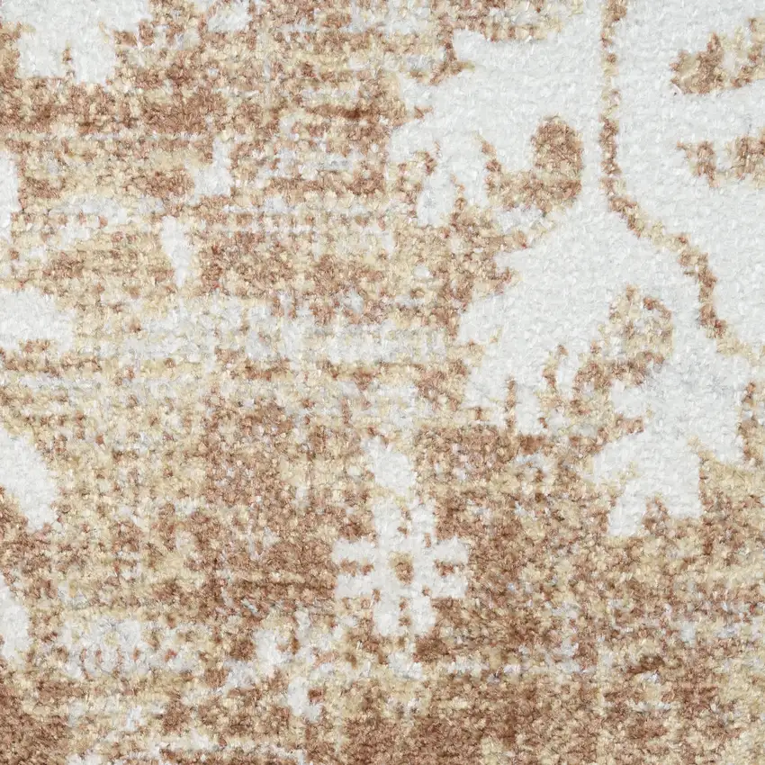 Brown Floral Distressed Area Rug Photo 4