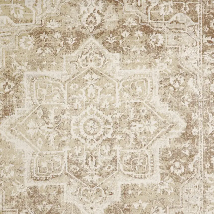 Brown Floral Distressed Area Rug Photo 8
