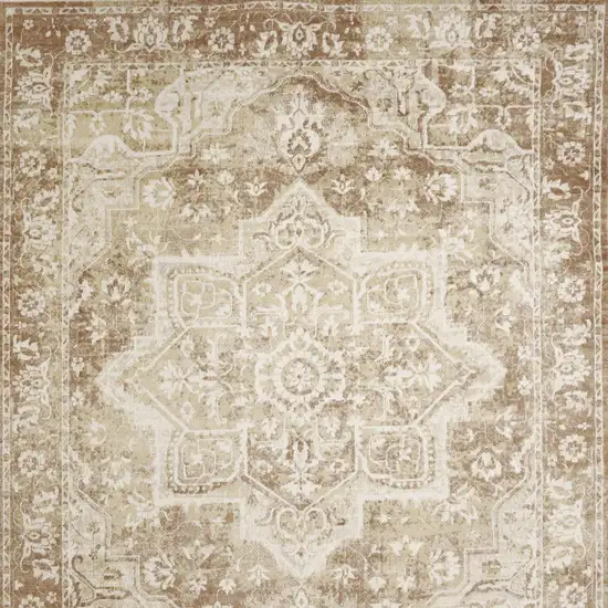 Brown Floral Distressed Area Rug Photo 9