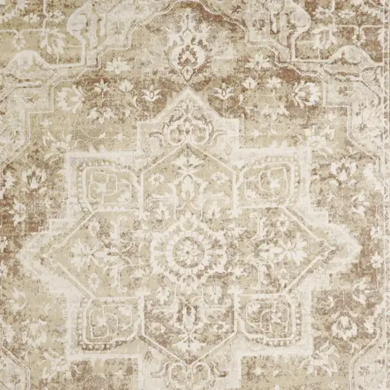 Brown Floral Distressed Area Rug Photo 8