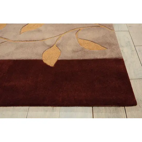 Brown Floral Handmade Area Rug Photo 9