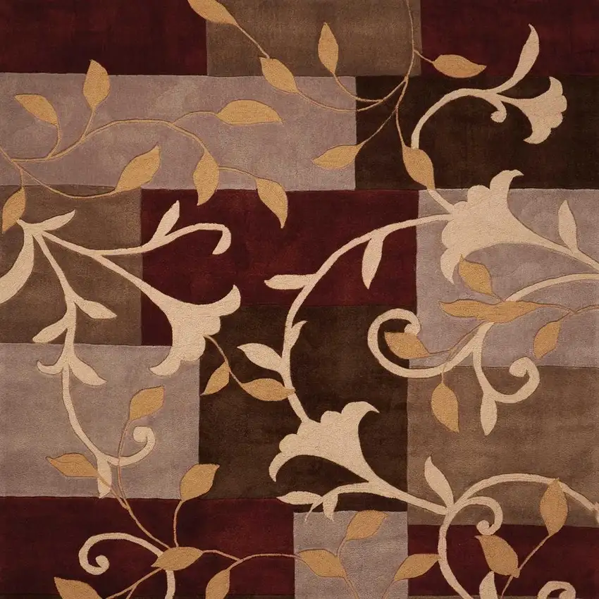 Brown Floral Handmade Area Rug Photo 4