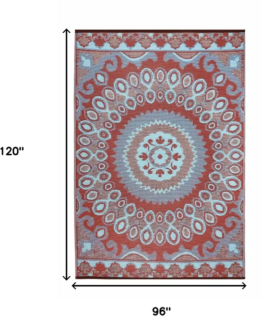 Brown Floral Indoor Outdoor Area Rug Photo 3