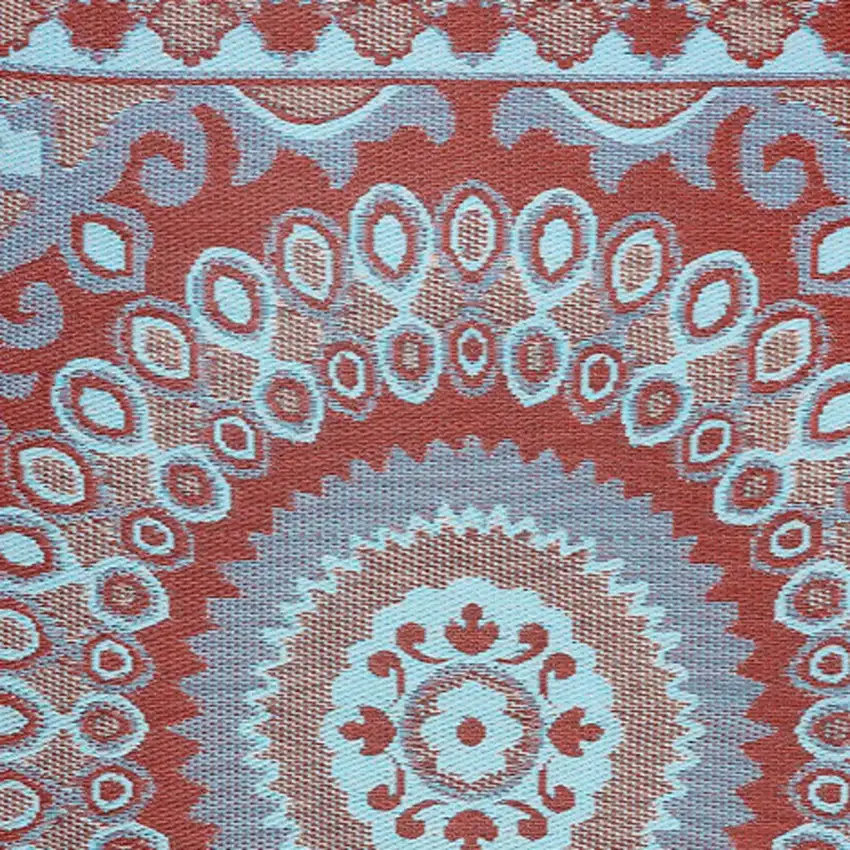 Brown Floral Machine Braided Distressed Area Rug With UV Protection Photo 5