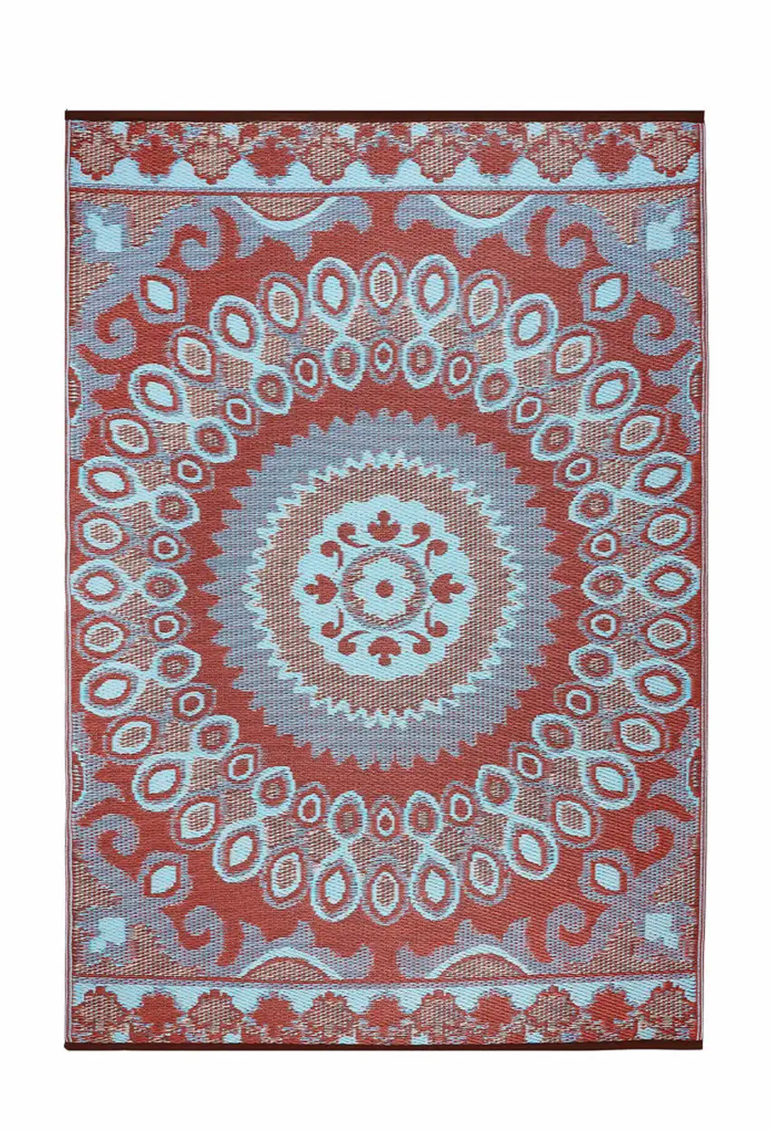 Brown Floral Machine Braided Distressed Area Rug With UV Protection Photo 4