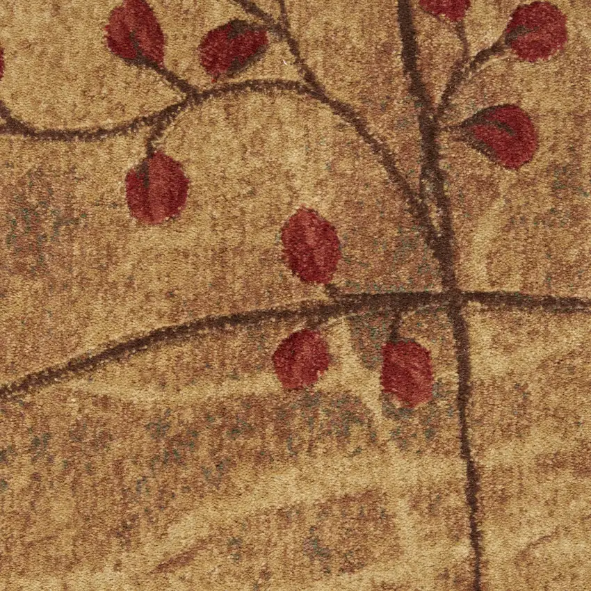 Brown Floral Power Loom Non Skid Area Rug Photo 3