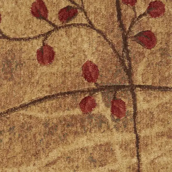 Brown Floral Power Loom Non Skid Area Rug Photo 3