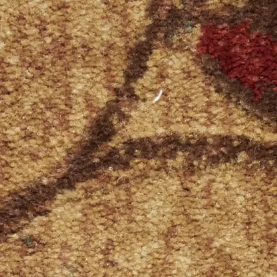 Brown Floral Power Loom Area Rug Photo 4