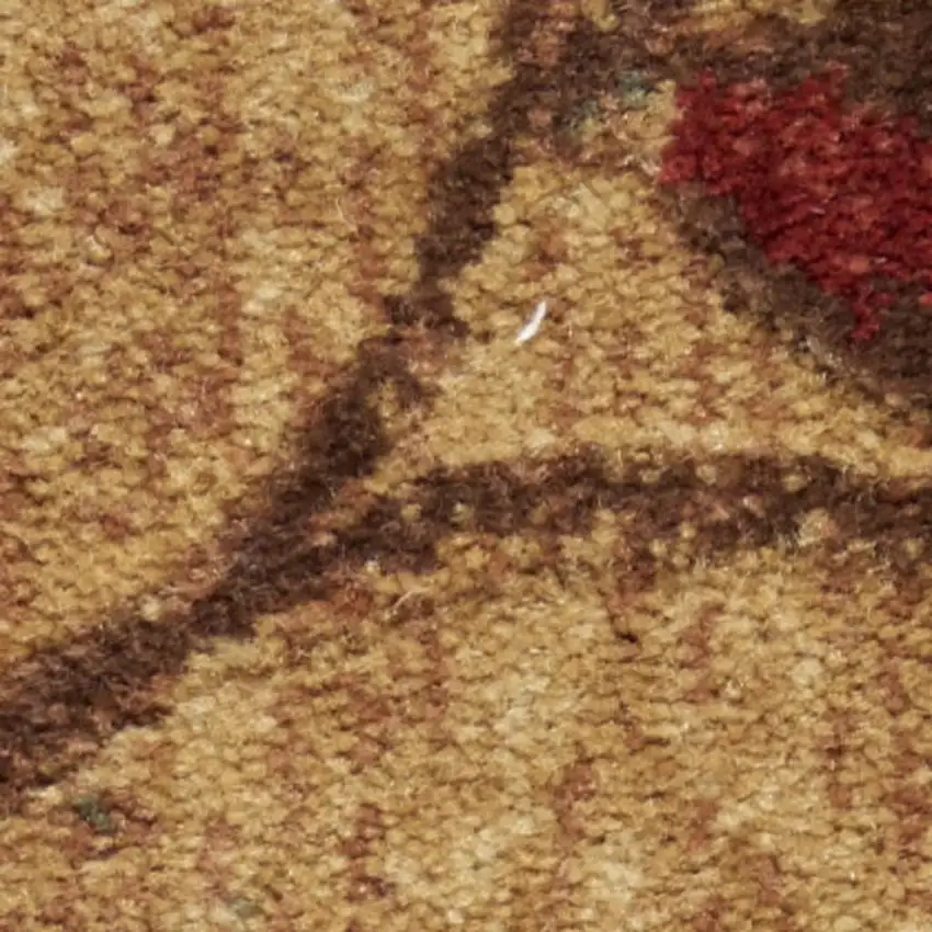 Brown Floral Power Loom Area Rug Photo 4